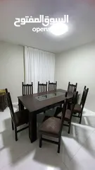  1 طاوله سفره 8 كراسي خشب ثقيل تفصيل