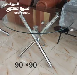  1 طاولة سوكريت 90*90 رجلين كروم