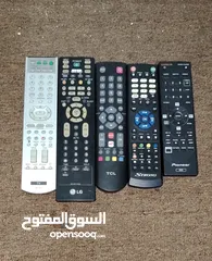  20 ريموتات متنوعة أصلي لشاشات والمسجلات صوتيات وموجود غطي سماعات كينود بيضوي كينود بيونير سوني JVC