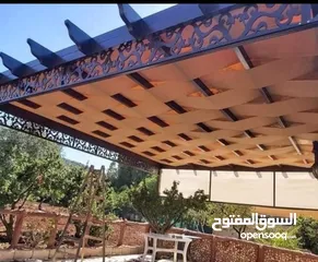  14 مظلات خارجية مضلات خارجية تفصيل اشرعة برقولات خارجية سواتر جانبية تجهيز شاليهات