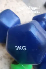  6 أثقال أوزان مختلفة + جهاز معدة