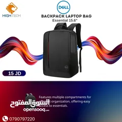  1 حقيبه لابتوب من ديل لون أسود وسحاب داخلي أحمر Dell Essential 15.6" Laptop Backpack