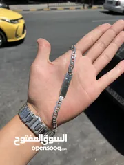  3 اسوارة فضة رجالي عيار 925 إيطالي حجم كبير وزن 11.84 جرام