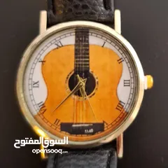  1 ساعة كلاسيك جيتار Leather Strap Guitar Watch