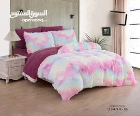  2 لحاف الريش الفرو المموج