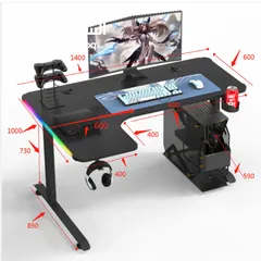  6 طاولة جيمنغ من براند دراغون وور مضيئة رجب DragonWar GT-015 RGB GAMING TABLE  السعر شامل التوصيل