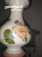  3 ثريا انتيك من النحاس والسيراميك الفرنسي رسم يدوي+تيبل لامب نحاسي عدد2