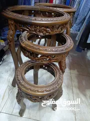  24 طقم طربيزات زان حفر دمياطي بحاله الوكاله ناقصه زجاج وبس عندي طقمين بسعر 120 دبنار