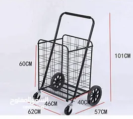  2 Style Fold-able Collapsible Grocery Shopping Trolley (Black,80kg Max Load)