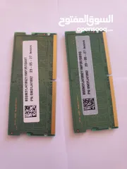  2 رام 16GB قطعتين كل قطعه 8GB فئة DDR5 نوع Samsung سرعة 5600MHz