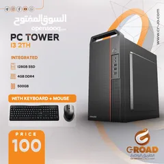  1 كمبيوتر إيريزر بزنس اي ثري جيل ثاني  4جيجا رام  مع كيبورد وماوس PC ERAZER TOWER I3   2TH