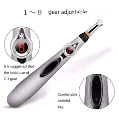  3 جهاز قلم المساج كهرباء ثلاث رؤوس 9 درجات يعمل بالنبضات الكهربائية مساج الاعصاب و العضلات