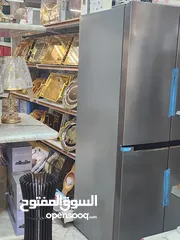  8 ثلاجة شارب 4 أبواب انفيرتر ستيل واسود
