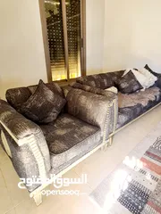  8 sofa set with 7 seats and tables.  1 large + 2 excellent quality طقم كنب صناعة يدوية  فاخر من الكويت