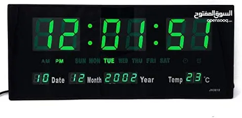  8 ساعة حائط مضيئة led digital clock