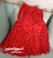  4 فستان أحمر بناتي