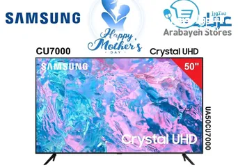  1 شاشة تلفزيون سامسونج سمارت samsung smart 4K crystal UHD جديدة