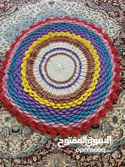  1 شرشف كروشيه دائري بألوان جميلة جدااا
