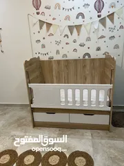  4 تخت بيبي خشب زان
