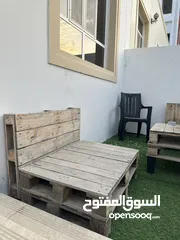  4 Outdoor wooden furniture 25 rials URGENT SALE