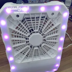  2 مروحه صحراويه  مضيئه محموله بواسطة يد مزوده بخزان ماء و ثلج و عين بخاج تعمل بالشحن الكهربائي الفوري