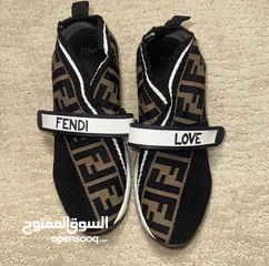  3 Fendi Mesh Zucca Logo Sneakers Black Brown