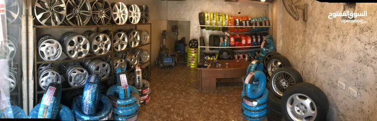  8 محل اطارات و جنطات كامل للبيع جاهز بداعي السفر