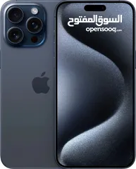  1 iPhone 15 Pro 128GB أسود مع كرتونة وشاحن وسماعات أصلية