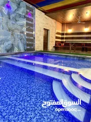  24 مزرعة للايجار اليومي شاليه شالية مميز وشبه مغلق المسبح غير مكشوف نهائي مع تدفئة للبركة وملعب وزرب