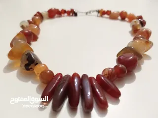  3 عقد عقيق يماني حر