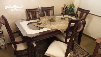  4 طاولة سفرة تفصيل مع 6 مقاعد للبيع