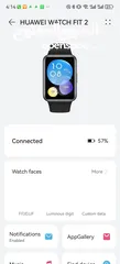  1 ساعة هواوي وتش فيت 2/ Huawei watch fit 2 سمارت ، تقيس الخطوات والنبض وساعات النوم ، استقبال الرسائل