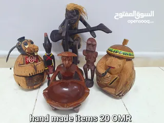  7 Various collection of decorative items. Wooden, crystal, metallic, glass and sculptures.