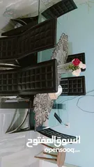  2 طاوله سفره زجاج مكونه من 6كراسي  طاوله ضيافه زجاج مكونه من طاولتين زجاج