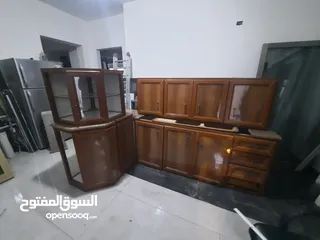  1 مطبخ المنيوم لون خشابي مع الجرانيت