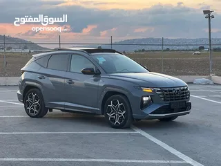  4 هونداي توسان N-Line Plug In /2022  فل الفل فتحة سقف بانوراما  فل مسكر