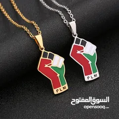  1 Stainless Steel Palestine Map Pendant Necklace
