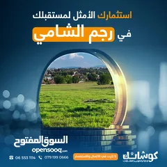  9 ارض سكنية استثمارية في رجم الشامي على بعد 1 كم نت شارع المية بسعر مميزز جدا