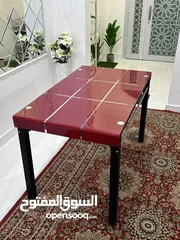  3 طاولة طعام زجاج