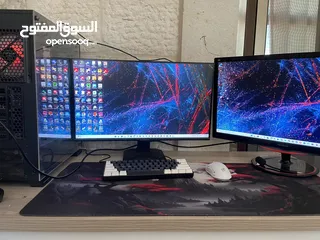  5 كمبيوتر كامل للبيع مع شاشتين وماوس وكيبورد وسماعه وقطعة نتpc