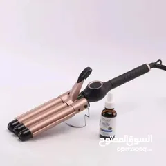  1 جهاز تمويج الشعر فير الشعر الثلاثي ماركة ENZo الاصلي مع سيروم زيت جوز الهند هدية