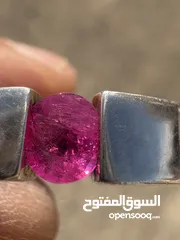  1 جوهرتين من خاتمين فضه 925 صياغه يدويه إحترافيه متوجين بأحجار الياقوت الطبيعي الغير معالج إطلاقا