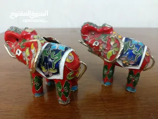  4 An old cloisonné elephant