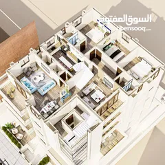  5 شقة طابقية للبيع في رجم عميش
