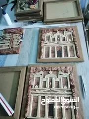  6 لوحات فنية يدوية من الرزن و الفسيفساء بتصاميم ورود رائعة – إضافة فاخرة لديكور منزلك أو مكتبك