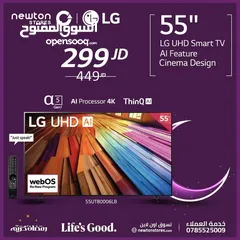  1 شاشة ال جي 55 انش  UHD AI UT80 4K أوامر صوتيه Smart TV جهاز تحكم عن بعد من نيوتن ستورز nw13058