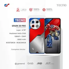  1 Tecno spark 30 pro Optimus prime    edition  2024  256 GB /16GB  جديد