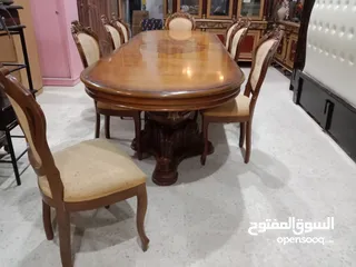  2 طاوله سفره مودرن ثمن كراسي خشب زان مصري صناعتها للبيع