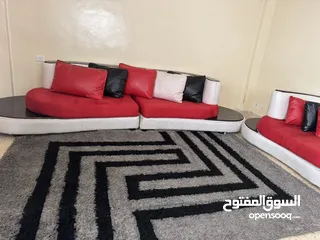  5 طقم جلد  ابيضّ و شامواه خشب ممتاز