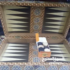  2 صندوق طاولة زهر قهاوي حجاره عظم حجم ضخم 50 سم صناعه سوري.  ثقيله.  للمحترفين